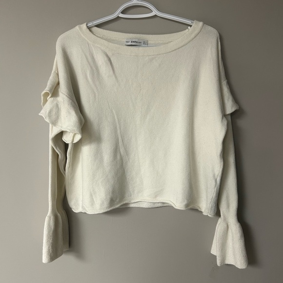 Zara Off White Bell Sleeve Knit Sweater - Picture 1 of 4